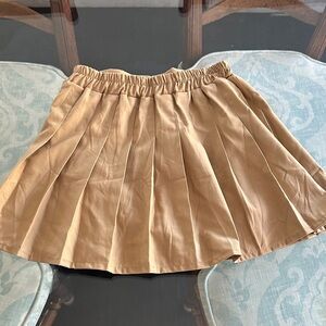 Elegant Tan Pleated Skirt